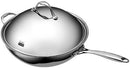 Stainless Steel Multi-Ply Clad Wok, 13" with High Dome lid, Silver