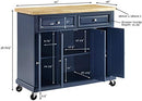 Crosley Furniture Madison Kitchen Island with Butcher Block Top, Navy