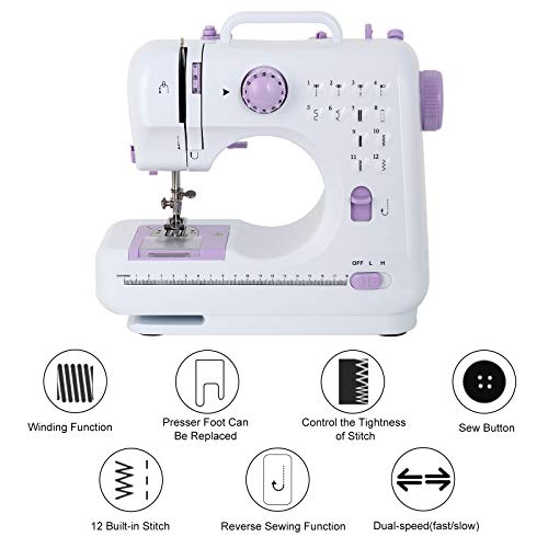 Mini Sewing Machine Portable Household Electric Small Crafting Mending Sewing Machines with Foot Pedal