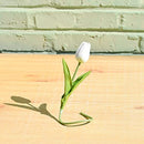 20pcs White Flowers Artificial Tulip Silk Flowers 13.5"
