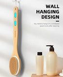 Shower Brush with Soft and Stiff Bristles, Bath Dual-Sided Long Handle