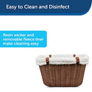 Happy Ride Wicker Bicycle Basket for Dogs and Cats
