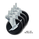 4-Inch Caster Roller Wheels for HCD Shelving Unit, Set of Four,Black