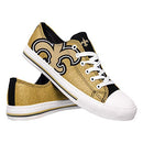 NFL New Orleans Saints Womens Ladies Glitter Low Top Canvas Shoes