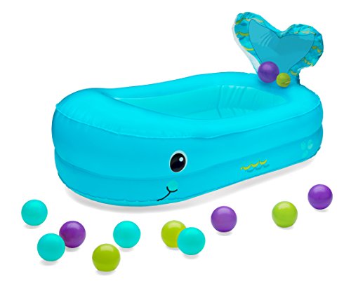 Whale Bubble Inflatable Bath Tub and Ball Set Blue