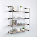 Industrial Pipe Shelving Wall Mounted Bookshelf  Kitchen Bar Shelving(4 Tier,42in)