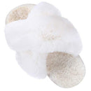 Girl's Soft Plush Lightweight House Slippers Non Slip Cross Band Slip on