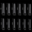 No C Curve Extra Long Coffin Nail Tips 420PCS Clear XXXL Acrylic False Nails Soft Gelly