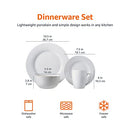 16-Piece Porcelain Kitchen Dinnerware Set with Plates, Bowls and Mugs