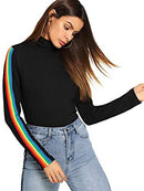 Basic Blouse Tops Black Striped