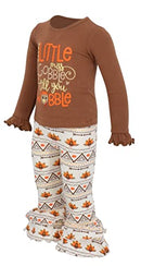 Unique Baby Girls 2 Piece Little Miss Gobble Turkey Thanksgiving Outfit (5)