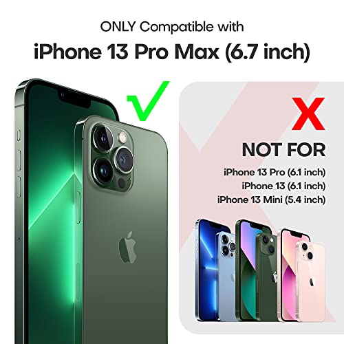 iPhone 13 Pro Max Case, with 2 Pack Tempered Glass Screen Protector + 2 Pack Camera Lens Protector