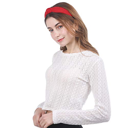 Knotted Headbands for Women Girls, 9 Pcs Wide Plain Turban Headband Fashion