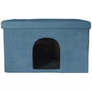 Pet House for Cats and Small Dogs - Collapsible Living Room Ottoman Footstool Cat