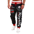 Cottory Men's Hiphop Dance Jogger Sweatpants Trousers Red Black Large
