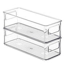 Set Of 8 Stackable Plastic Food Storage Bins - Refrigerator Organizer with Handles