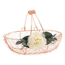 Rose Gold Flower Girl Basket - Copper Wire Flower Girl Basket - Boho Flower Girl Gift - Eucalyptus & Ivory Floral Wedding Basket by Ragga Wedding