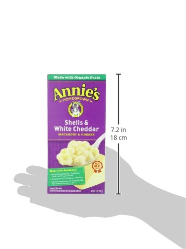 Annie's Shells and White Cheddar Macaroni and Cheese, 6 oz (Pack of 12)