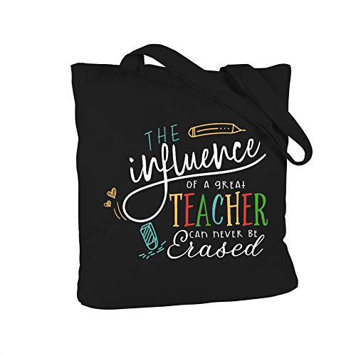 Best Teacher Gifts Funny Teacher Christmas Gifts Bag Black with interior Pocket