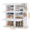Shoe Rack, 6 Tier Shoe Storage Cabinet 24 Pair Plastic Shoe Shelves Organizer