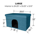 Pet House for Cats and Small Dogs - Collapsible Living Room Ottoman Footstool Cat