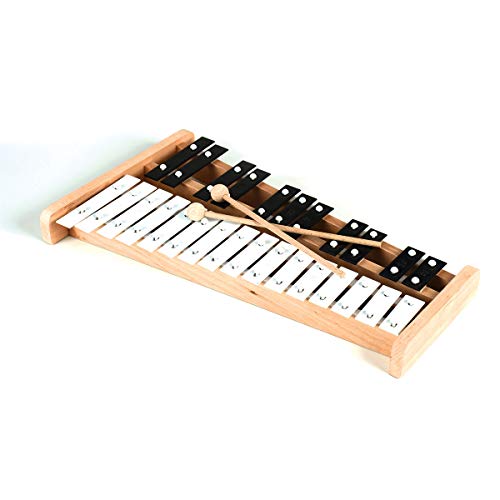 Professional Wooden Soprano Full Size Glockenspiel Xylophone with 27 Metal Keys