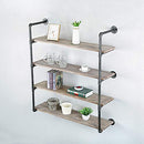 Industrial Pipe Shelving Wall Mounted Bookshelf  Kitchen Bar Shelving(4 Tier,42in)