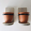 Hanging Wall Planter Wooden Hand Crafted Set of 2, Choice of Stain Color