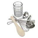 Melissa & Doug Stir and Serve Cooking Utensils (7 pcs) - Stainless Steel and Wood