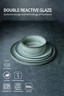 Dinnerware Sets, Plates and Bowls Set For 4, 12 Piece Dish Set, Smoky Blue