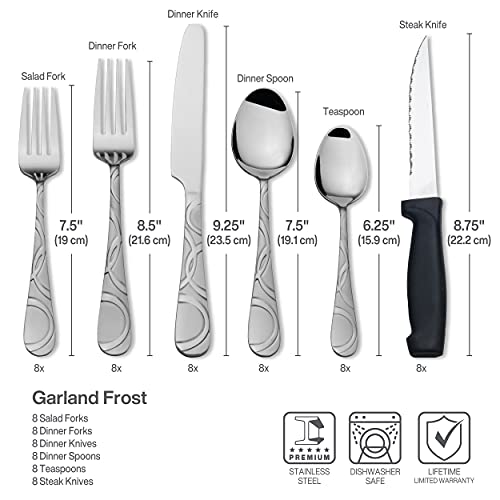 53-Piece Stainless Steel Flatware Serving Utensil Set and Steak Knives, Service for 8