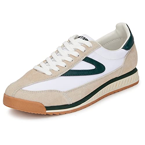 TRETORN Women's Rawlins Casual Lace-Up Sneakers, White/Green, 7