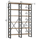 IRONCK Industrial Bookshelf Double Wide 6-Tier, Open Large Bookcase