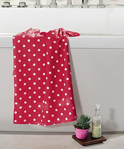 Polka Dot Bathroom Cotton Terry Bath Towels 27 x 54 Inches