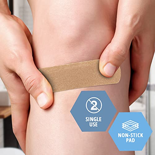 Sterile Fabric Adhesive Bandages [100 Count]- First Aid Bandages Coated