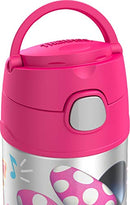 THERMOS FUNTAINER 12 Ounce Stainless Steel Vacuum Insulated Kids Straw Bottle, Minnie Mouse