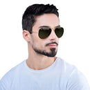 Ray-Ban Rb3025 Classic Pilot Sunglasses, Gold/Green Polarized, 58 mm