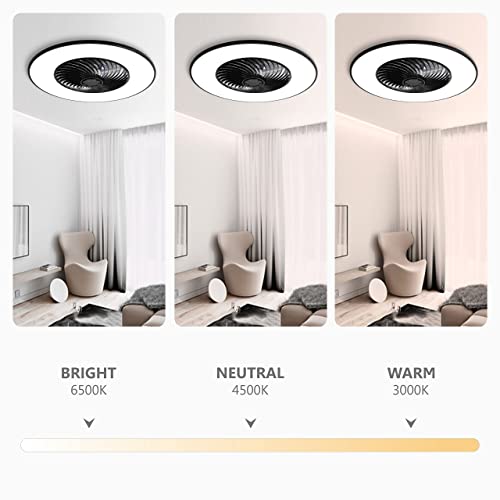 Ceiling Fan with Light Modern Bladeless Ceiling Fan with Remote Control Smart LED