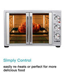 Luby Large Toaster Oven Countertop French Door Designed, 18 Slices, 14'' pizza, 20lb Turkey, Silver