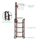 Toilet Paper Holder Toilet Paper Stand and Dispenser for 3 Spare Rolls Metal Wire