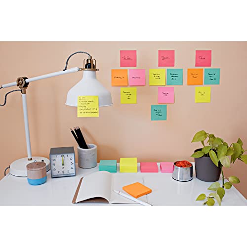 Super Sticky Notes, 3x3 in, 24 Pads, 2x the Sticking Power, Supernova Neons