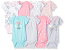 Gerber unisex baby 8-pack Short Sleeve Onesies Bodysuits and Toddler T Shirt Set, Clouds, 0-3 Months US
