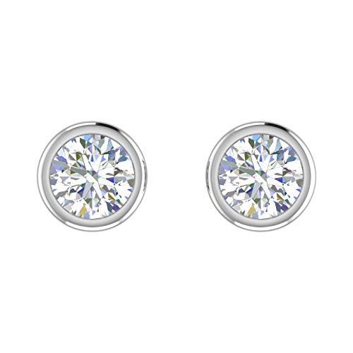 2 Carat Diamond Stud Earrings in 14K White Gold - IGI Certified