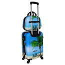 World Traveler Palm Tree Hardside 2-Piece Carry-On Spinner Luggage Set, One_Size