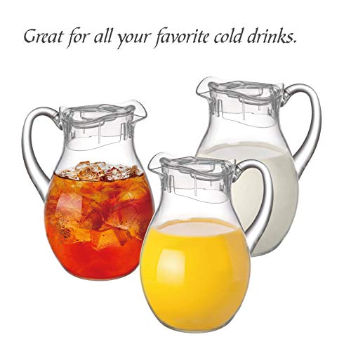 Amazing Abby - Bubbly - Acrylic Pitcher (72 oz), Clear Plastic Pitcher, BPA-Free and Shatter-Proof, Great for Iced Tea, Sangria, Lemonade, and More