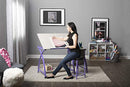 SD STUDIO DESIGNS 2 Piece Comet Craft Table | Angle Adjustable Top and Stool | Purple/Spatter Gray