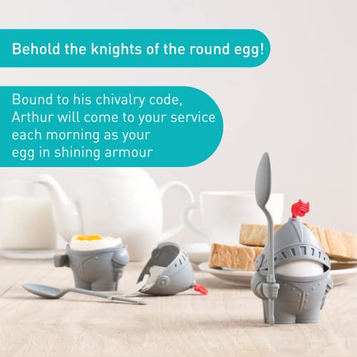 Arthur- Soft or Hard Boiled Egg Cup Holder With a Spoon Included- Knight Design