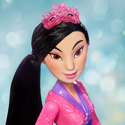 Disney Princess Royal Shimmer Mulan Doll, Fashion Doll with Skirt and Accessories, Toy for Kids Ages 3 and Up