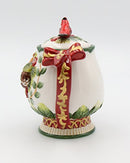 Cosmos Gifts Evergreen Holiday Teapot, 8 1/8" x 5 1/4" x 7"H, Red