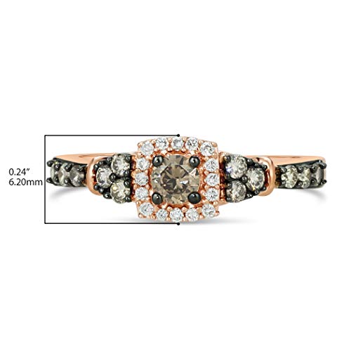 14K Rose Gold 1/2 Cttw White/Chocolate Diamond Fashion Ring